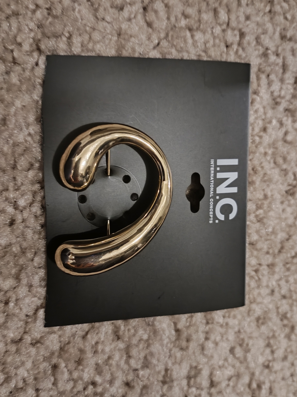 INC International Concepts Gold Curved Statement Brooch